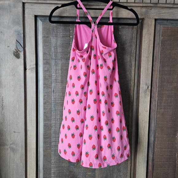Hanna Andersson UV Tank Dress Girl's Size 8 Pink Strawberries Built In Shorts - Picture 2 of 5